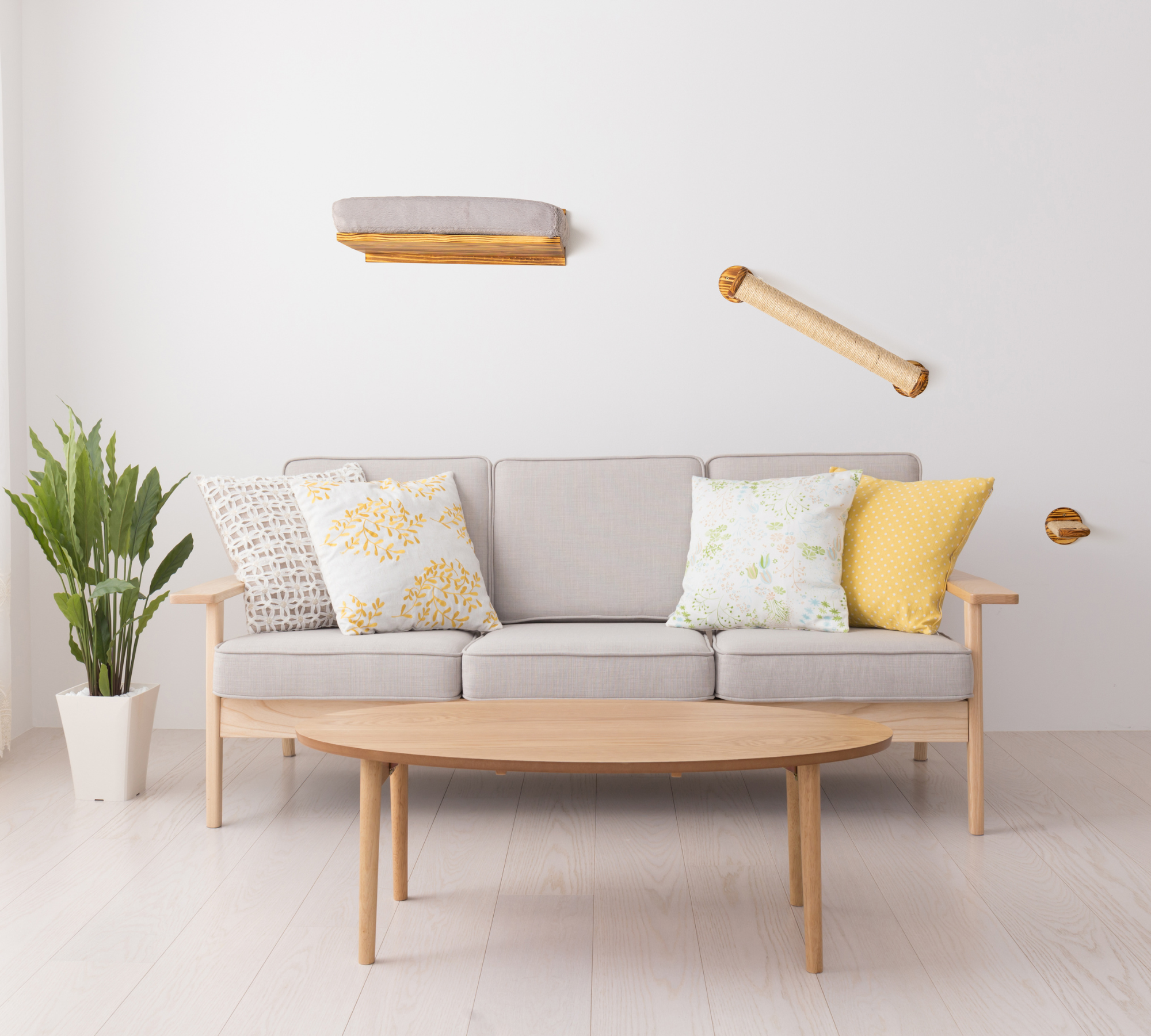 Cuddle combo set katten klimmuur, donker - Pawkour